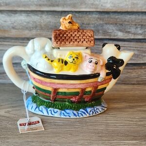 Tea Nee Noah's Ark Ceramic Teapot Cardinal Inc. Original Box NEW
